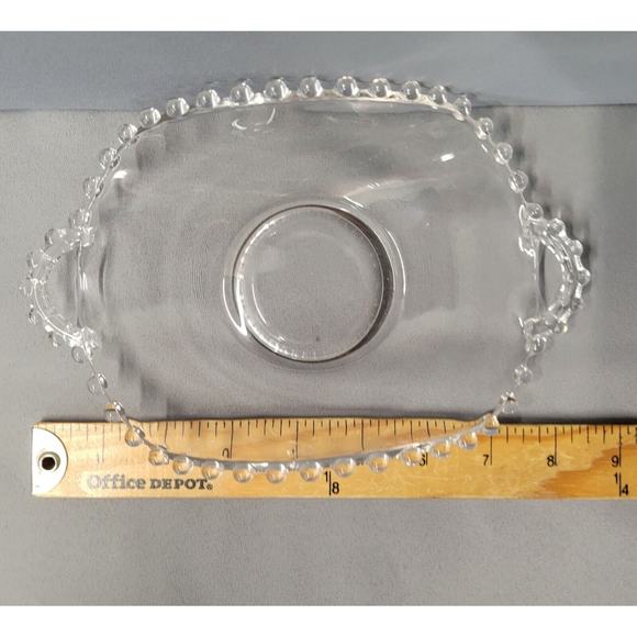 Imperial Candlewick Clear Glass Candy Dish Bowl Server Double Handle Fluted - Picture 9 of 10